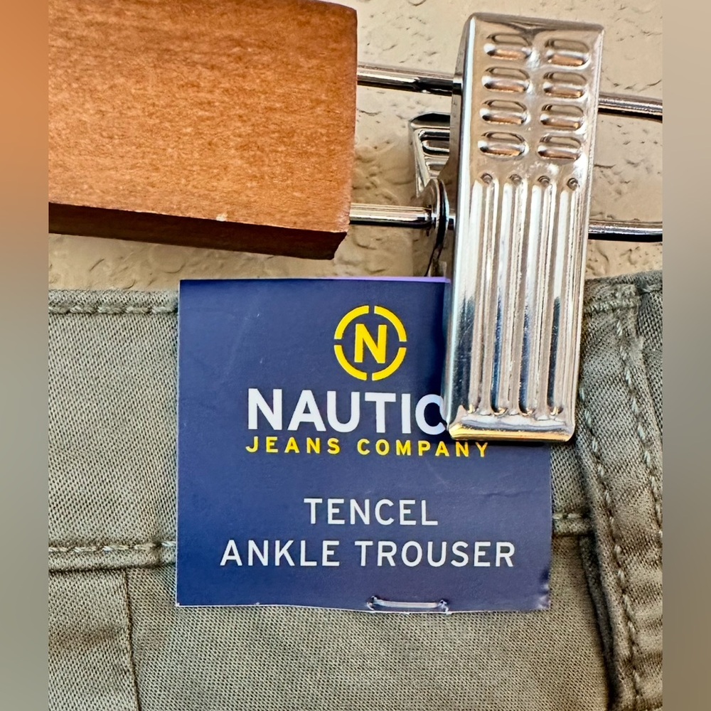 Nautica Jeans Company Tencel Ankle Trouser Pants Size 4/27 Olive Green NWT - Picture 4 of 10